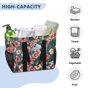 All Over Print Hawaiian <b>Canvas</b> <b>Shopping</b> <b>Bag</b> Large Capacity Hibiscus Custom Design Tote <b>Bag</b> Shoulder <b>Bag</b> for Women - Product Image 5