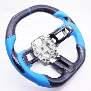 Volant sport de luxe 4 branches en cuir bleu Carpenter pour fibre de carbone pour <span class=keywords><strong>MUSTANG</strong></span> GT Shelby 2015-2023 - Product Image 2