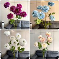 Arrangement floral de mariage artificiel à 6 têtes de durian, bouquet de roses et pivoines, décoration pour la maison et l'hôtel, articles de décoration intérieure, fleurs artificielles