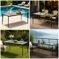 Table de jardin ronde 4 places en stratifié phénolique compact de haute qualité et au meilleur prix, design HPL 200, qualité compacte HPL