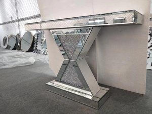 Crushed Diamond Consle <strong>Table</strong> Mirrored Furniture Crystal <strong>Console</strong> <strong>Table</strong> Entryway Decor Furniture Living Room Hallway <strong>Corner</strong> <strong>Table</strong> - Product Image 3