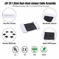 Cable de puente de doble cabezal JST ZH de 1.5mm y 15 pines, de misma dirección, personalizado al por mayor, ensamblaje OEM RoHS, arnés de señal de cable a placa PCB