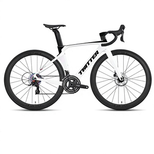 Vélo de route en fibre de carbone 24 vitesses avec freins à disque hydrauliques RS, pédales ordinaires, barre en carbone 3K et roues en alliage – Offre Spéciale - Product Image 1