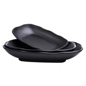 Platos de melamina esmerilada para <span class=keywords><strong>restaurante</strong></span>, negro, <span class=keywords><strong>sushi</strong></span> <span class=keywords><strong>japonés</strong></span>, rectangular, para barbacoa, olla caliente, plato lateral - Product Image 1