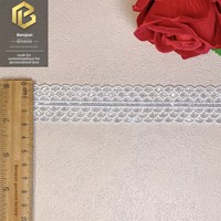 LEIXUSI Bordure en dentelle à paillettes blanches de 3 cm, tissu en polyester pour vêtements d'enfants, accessoires de mariage DIY