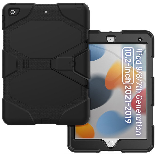 Case for ipad 10.2 2021/2020/2019 Silicon Shoulder Strap Shockproof Stand Tablet Cover 360° rotate With pen cover Rugged