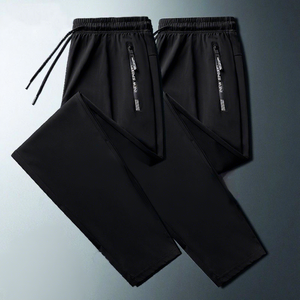 <span class=keywords><strong>Pantaloni</strong></span> sportivi da <span class=keywords><strong>uomo</strong></span> estivi in seta ghiaccio, casual, ad asciugatura rapida, ad alta elasticità, tinta unita, vestibilità ampia e dritta, modello Air Pants - Product Image 2