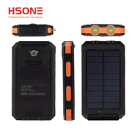 10000mAh double USB étanche batterie solaire support d'alimentation Mobile type-c entrée cc polymère batterie au Lithium surcharge