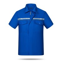 Combinaison de travail unisexe d'usine à manches courtes, en tissu durable et imperméable, avec fermeture éclair, pour homme, uniforme de travail d'été