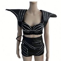 Nouvel ensemble de costume DJ sexy avec veste à LED multicolores imprimée pour la scène de boîte de nuit, la danse Gogo, la salle de bal et les mariages