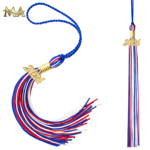 Borla de Graduación de Rayón de Alta Calidad para Birrete Universitario, en Rojo <span class=keywords><strong>y</strong></span> Dorado, para Gorra de Graduación - Product Image 2