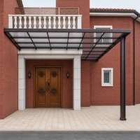 Abri de garage double moderne pour villa avec structure en alliage d'aluminium thermolaqué, auvent durable pare-soleil et imperméable