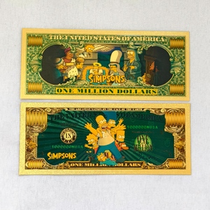 Billetes Conmemorativos de Colección de <span class=keywords><strong>Los</strong></span> <span class=keywords><strong>Simpson</strong></span>, Tarjetas para Regalo de Niño o Souvenir - Product Image 2