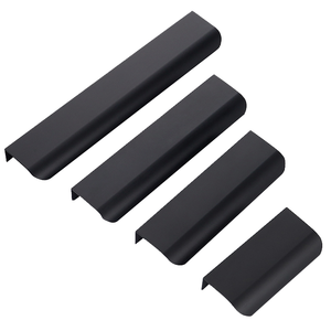 Manijas Largas Modernas de Aleación de Zinc para Muebles, Color Negro Plateado, 64-1160mm, para Puertas Corredizas de Armarios y Cajones - Product Image 1