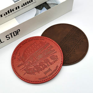 Factory Personalized Heat Resistant Blank Pu Leather Sublimation Coffee Coaster <b>Mat</b> <b>Cup</b> Customizable Coasters - Product Image 2