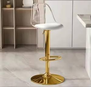 <span class=keywords><strong>Tabouret</strong></span> <span class=keywords><strong>de</strong></span> <span class=keywords><strong>Bar</strong></span> Moderne Simple en Métal avec Chaise Pivotante Transparente en Plastique PET Réglable Cuisine Salle à Manger Restaurant Café Hôtel Utilisation - Product Image 4