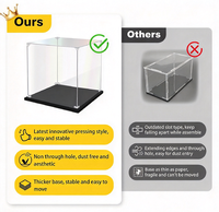 Vitrine en acrylique transparente anti-poussière avec base noire pour figurines, modèles réduits et jouets – Présentoir de table