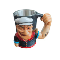 Mug Popeye Power 3D personnalisé Mug Popeye Power en résine Café Cadeau créatif Artisanat