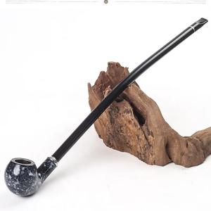 Pipa per Fumo di Alta Qualità in Legno Massello Rosso Vintage, Extra Lunga 41cm, Tipo Churchwarden, Accessori per Fumatori - Product Image 1