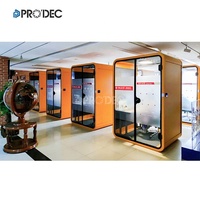 Meubles de bibliothèque, cabine de téléphone de bureau pour 4 personnes, cabine acoustique de pod de réunion