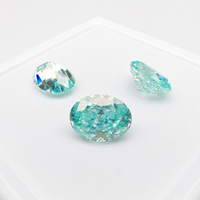 Moissanita Ovalada con Corte de Hielo, 2-8CT, Azul Agua Natural, Resistente al Calor, Sin Decoloración, Creada en Laboratorio, Venta al por Mayor para Joyería Fina