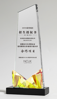 Trofeo de Cristal Transparente Personalizado con Logotipo Grabado a Mano, Diseño Piramidal, para Deportes, Videojuegos y Moda, con Caja de Regalo, Venta al Por Mayor