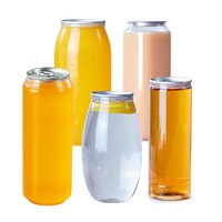Pot d'emballage vide en PET transparent de qualité alimentaire avec couvercle à ouverture facile en aluminium pour jus, lait, café, thé boba, noix et snacks