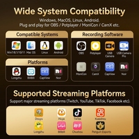 Kartu Pengambilan Video HD USB 3.0 1080P 60FPS HDMI ke Dongle Tipe C untuk Streaming Langsung Game OBS PotPlayer Switch PS5 Xbox Laptop PC