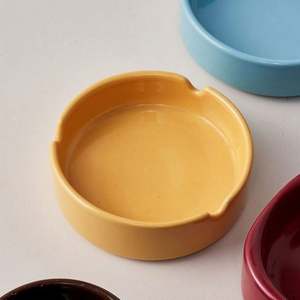 Custom Logo Printed Colorful Round Square Ceramic <b>Ashtray</b> <b>Portable</b> Design for Smoking Box Packing - Product Image 1