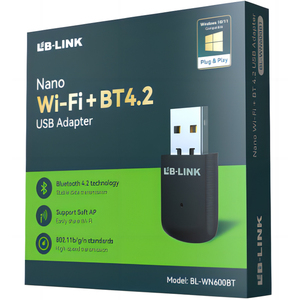 LB-LINK wn600bt N150 màu xanh răng Nano Wi-Fi + bt4.2 USB Adapter Ăng-ten nội bộ PC máy tính xách tay Máy tính để bàn máy tính xách tay giá bán buôn nhà máy - Product Image 1