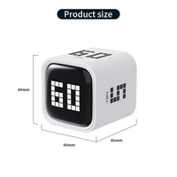 Timer Pomodoro Kubus Layar LED Digital Elektrik Empat Sisi Pengatur Waktu Stopwatch Sensor Gravitasi Plastik Dapat Disesuaikan