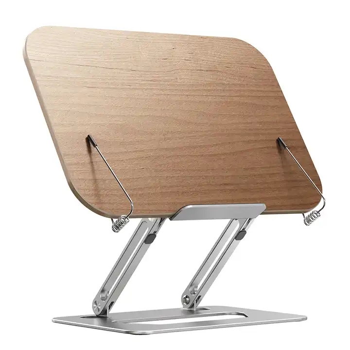 Алюминиевый сплав грецкого ореха с регулировкой по высоте, бамбук акриловое волокно в виде книжки с подставкой с рисунком для чтения прочный деревянный портативный ноутбук стенд держатель