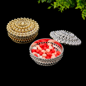 Cajas de dulces de plástico dorado, regalos de fiesta para adultos, bodas, suministros de fiesta de cumpleaños de Navidad, caja de dulces redonda dorada - Product Image 3