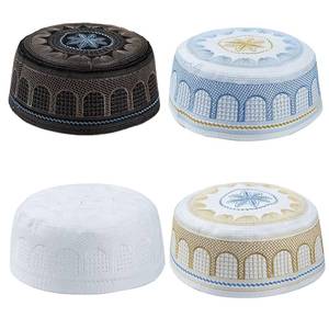 Nuevos gorros musulmanes de tela de encaje transpirable para hombre, al por mayor, de origen egipcio, turco y árabe, con patrones geométricos termotransferibles. - Product Image 1