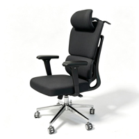 Chaise de bureau de direction moderne de luxe avec hauteur réglable, assise rembourrée épaisse, dossier haut confortable, design en maille