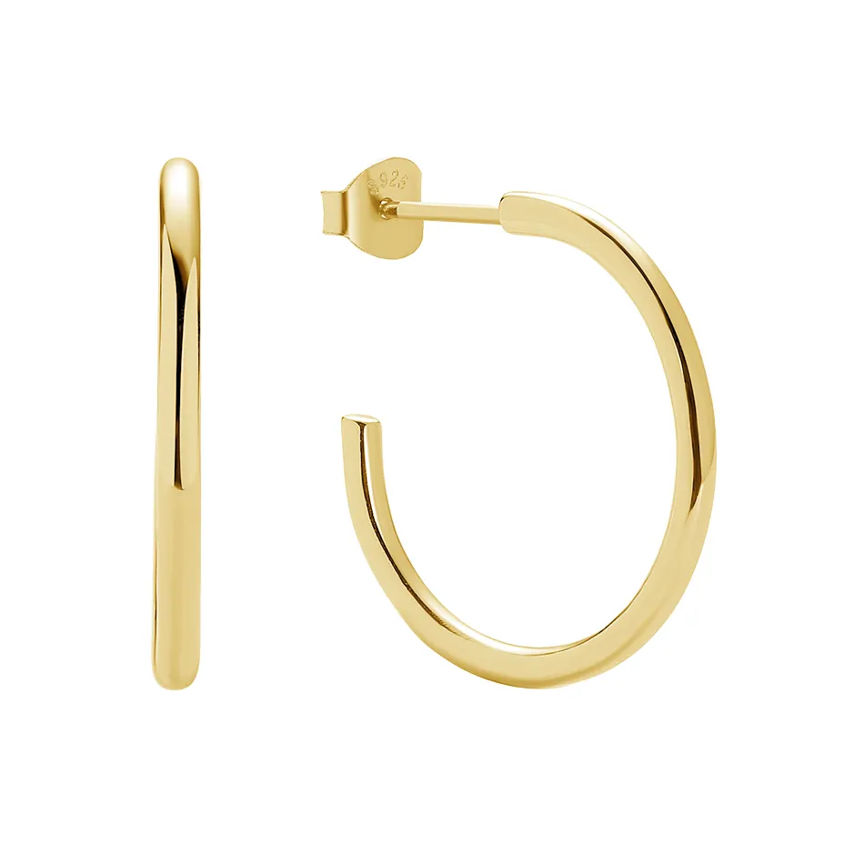 Trendy design for Women Earrings Jewelry 925 Sterling Silver 14k Gold Plated Big Hoop Earrings