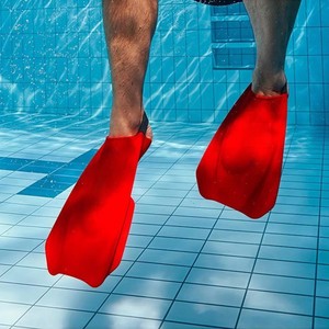 Aletas de natación de silicona con talón abierto para adultos, para entrenamiento de natación - Product Image 1