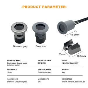 Dc12/24V thông minh đôi cửa cảm ứng chuyển động cảm biến chuyển động tủ tủ quần áo dễ dàng cài đặt tự động bật/tắt ánh sáng tập trung - Product Image 2