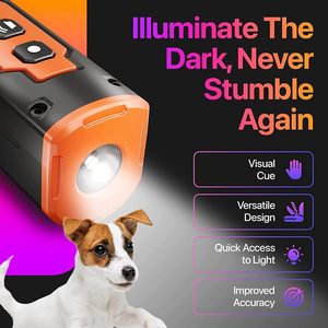 Ajusteur de comportement réglable lampe de poche LED antiaboiement ultrasonique à <span class=keywords><strong>longue</strong></span> <span class=keywords><strong>portée</strong></span> pour chien rechargeable pour la formation des chiens de compagnie - Product Image 2