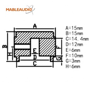 Potenciómetro de Control de Volumen Rotatorio de Aluminio para Amplificador de Audio Mable Audio MAKP0396GS/GB/GG 15x15 Negro Brillante Plateado Dorado - Product Image 5