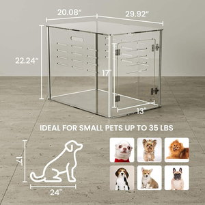 <span class=keywords><strong>Cage</strong></span> rectangulaire en acrylique transparent de 30 pouces pour chien, maison pour chat, maison lucite, assemblage facile, <span class=keywords><strong>cage</strong></span> pour chiot - Product Image 3