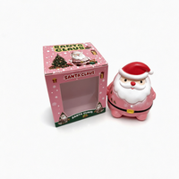 Figurine de Noël Père Noël en peluche TPR souple rose, boîte mystère, cadeau de collection, vente en gros