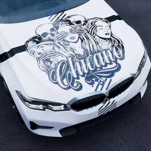 WRAPMASTER 5*65ft <span class=keywords><strong>Film</strong></span> de protection de voiture personnalisé motif crâne <span class=keywords><strong>dessin</strong></span> <span class=keywords><strong>animé</strong></span>, Vinyle PET Bleu Ciel Étoilé, <span class=keywords><strong>Film</strong></span> adhésif pour véhicule - Product Image 2