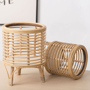 Nordic Rattan Woven Flower <b>Pot</b> <b>Stand</b> Handmade Floor Standing Home Office Plant Decor XH24-344DZ - Product Image 2