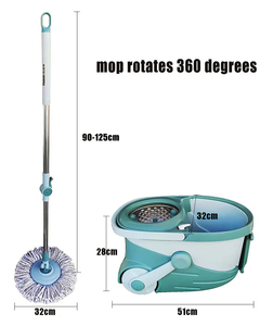 <span class=keywords><strong>2025</strong></span> New ma thuật xoay hình chữ nhật hình dạng lau xô với thép cực Twist xử lý và Bánh xe thiết kế độc đáo - Product Image 2