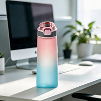 Bouteilles de sport écologiques en Tritan+PP de qualité alimentaire avec couvercle à ouverture rapide, paille intégrée, compatibles lave-vaisselle, pour l'école, la salle de sport et la maison