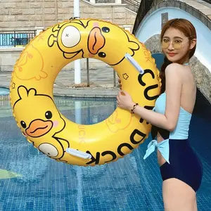 Flotador de Pato Amarillo Grueso para Adultos, con Asas, Inflable, de PVC Ecológico - Product Image 5