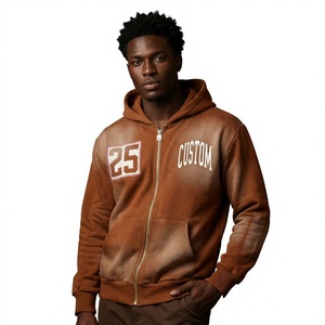 Conjunto Deportivo Personalizado para Hombre, 100% Algodón, Lavado Ácido, Sudadera con Capucha y Pantalones Deportivos Vintage, Estilo Retro, Dos Piezas - Product Image 2