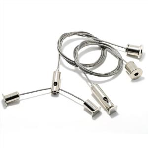 Fabricante, accesorio de iluminación de techo, hardware de montaje, niquelado, salida lateral, suspensión de cable, soporte de pinza de cable ajustable - Product Image 3