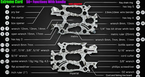 Portefeuille multifonction en acier inoxydable, format <span class=keywords><strong>carte</strong></span> de crédit, avec plus de 50 fonctions - Product Image 2